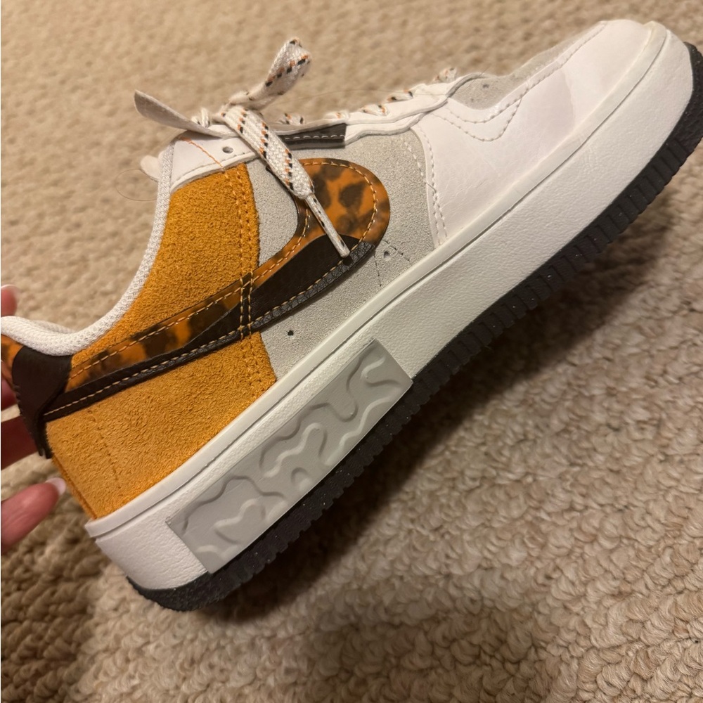 Nike Orange and White Sneakers Chunky Athletic Style
